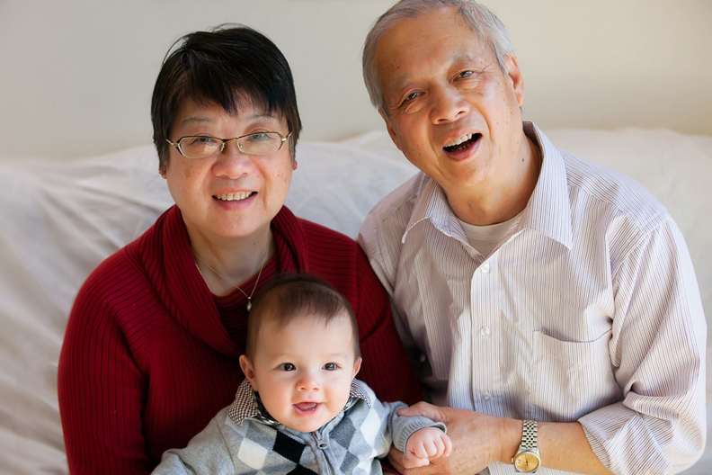 Ivan with grandparents